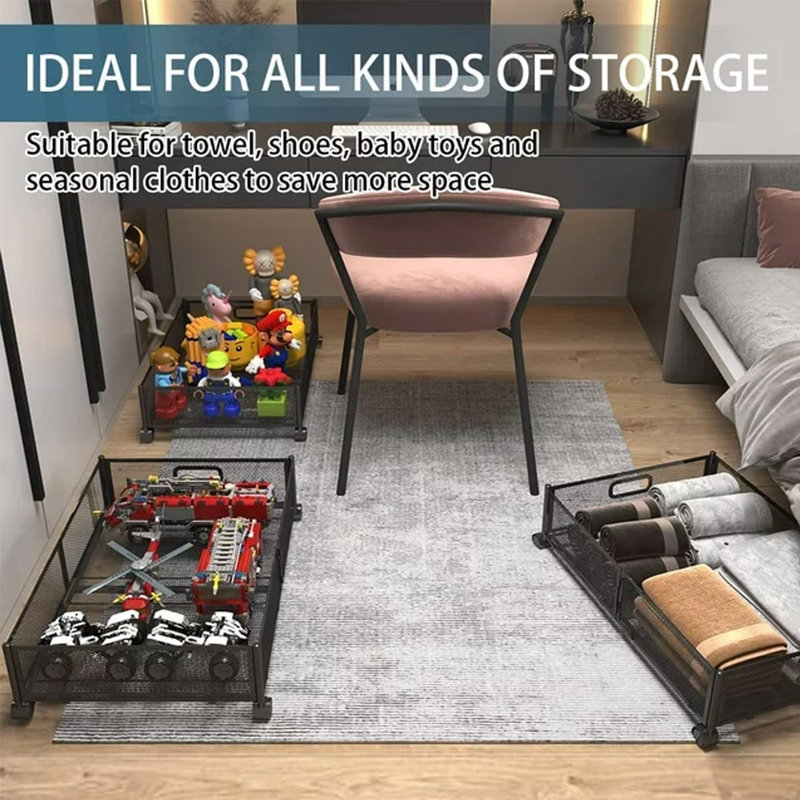 Rebrilliant Metal Under Bed Storage Bin Wayfair
